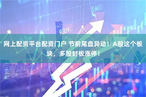 网上配资平台配资门户 节前尾盘异动！A股这个板块，多股封板涨停！